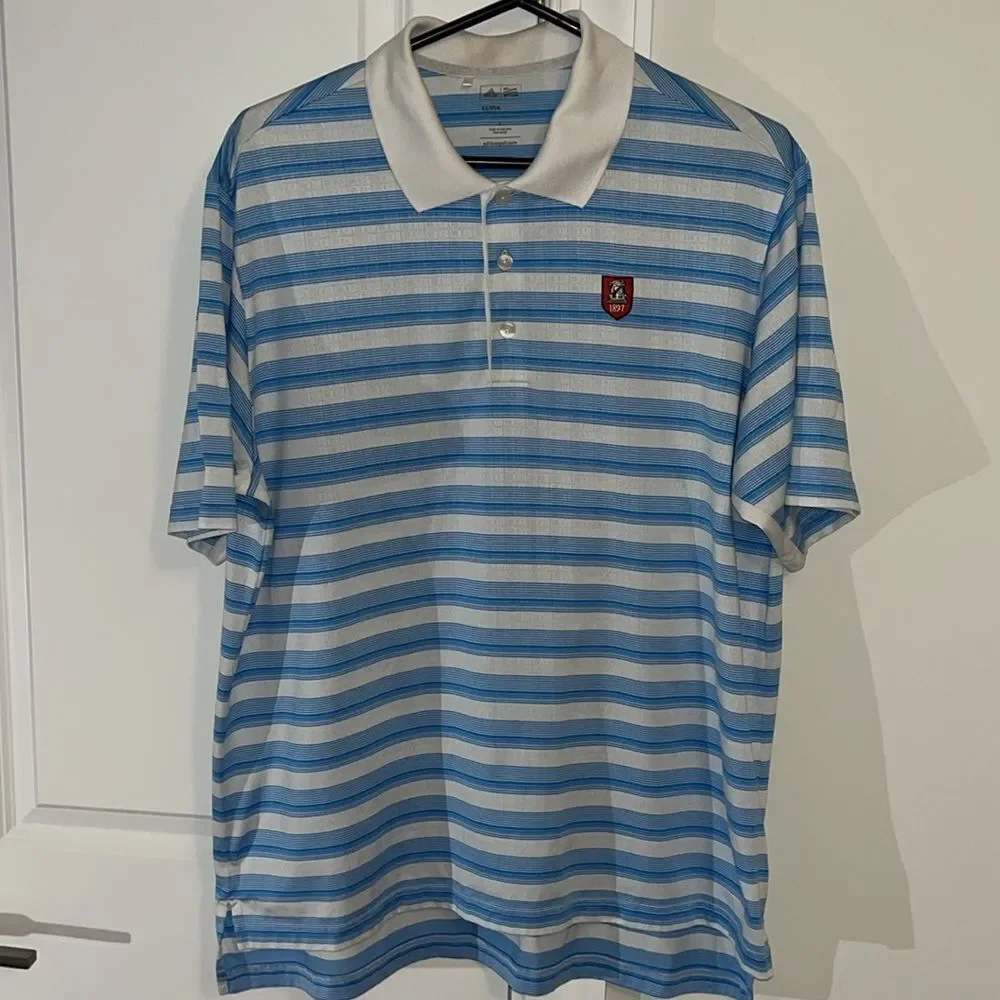 Huntingdon Valley Country Club Pennsylvania Golf Polo Mens Size L Blue/White